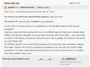 GMATclub review of ARINGO MBA ADMISSION CONSULTING